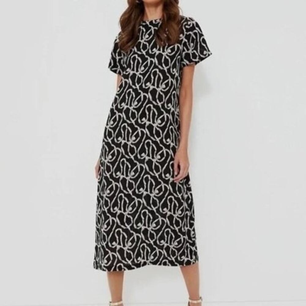 HYACINTH HOUSE Black Bow Print Rowan Maxi Dress Size XS NWT